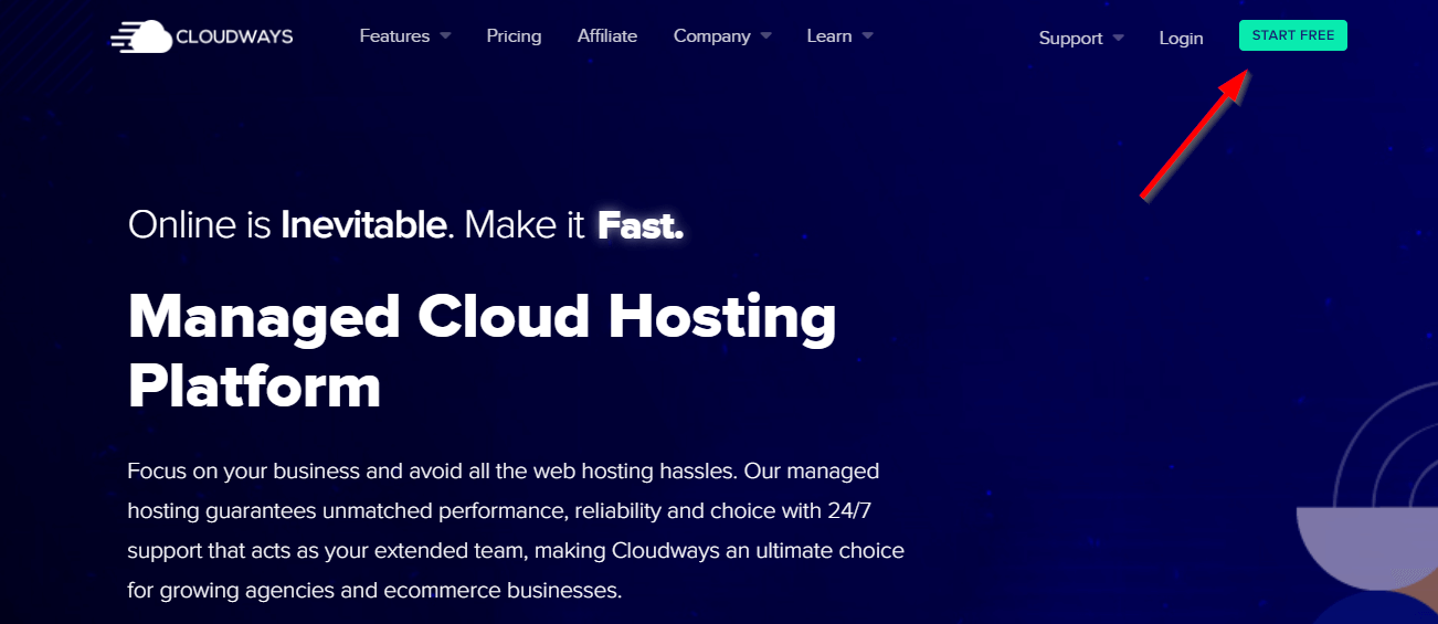 Cloudways Homepage