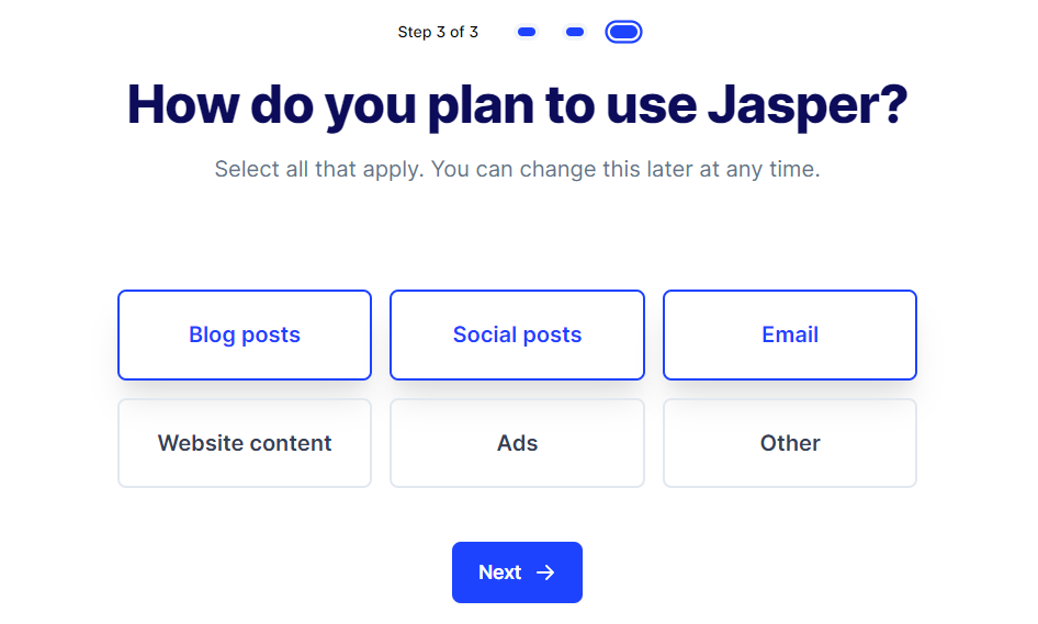 Nasıl alınır Jasper AI Ücretsiz Deneme 3