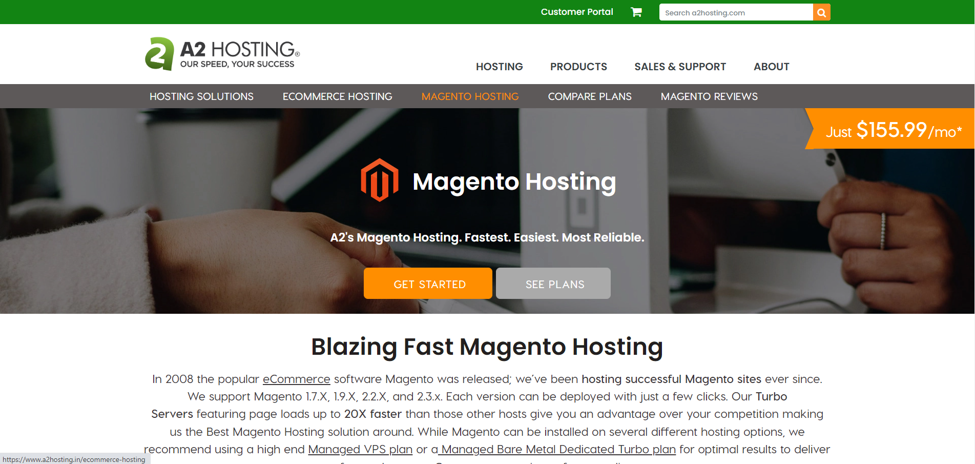 Fastest Magento Hosting A2 Hosting