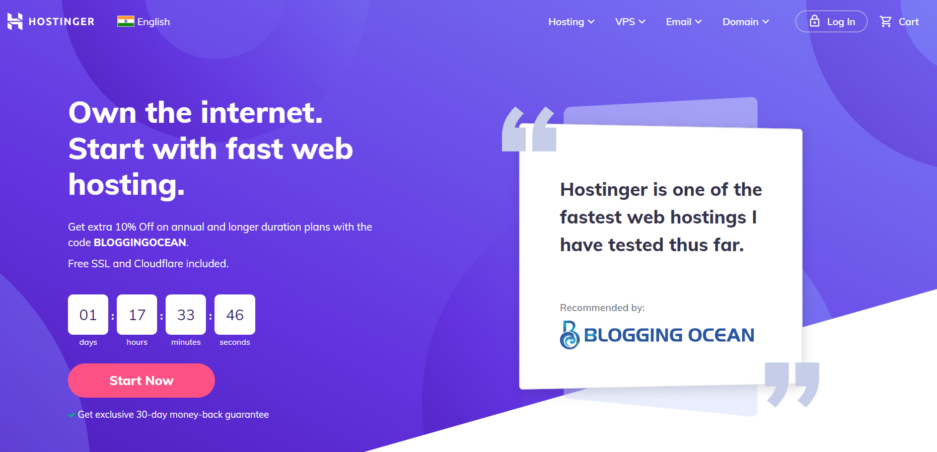 Hostinger Cheapest WordPress Hosting India