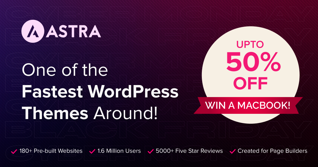 Astra Black Friday Offres WordPress