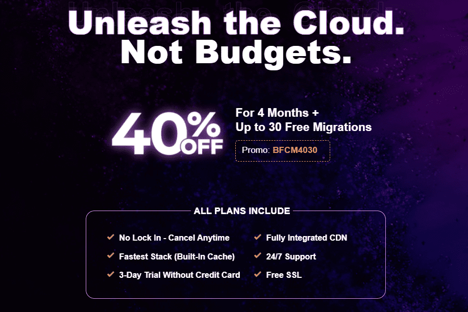 Cloudways Black Friday Deal Page