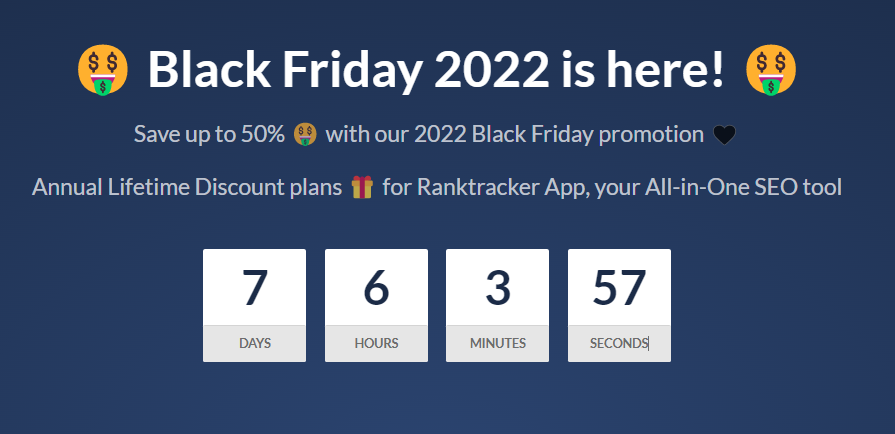 RankTracker Black Friday Angebot für SEO-Tools