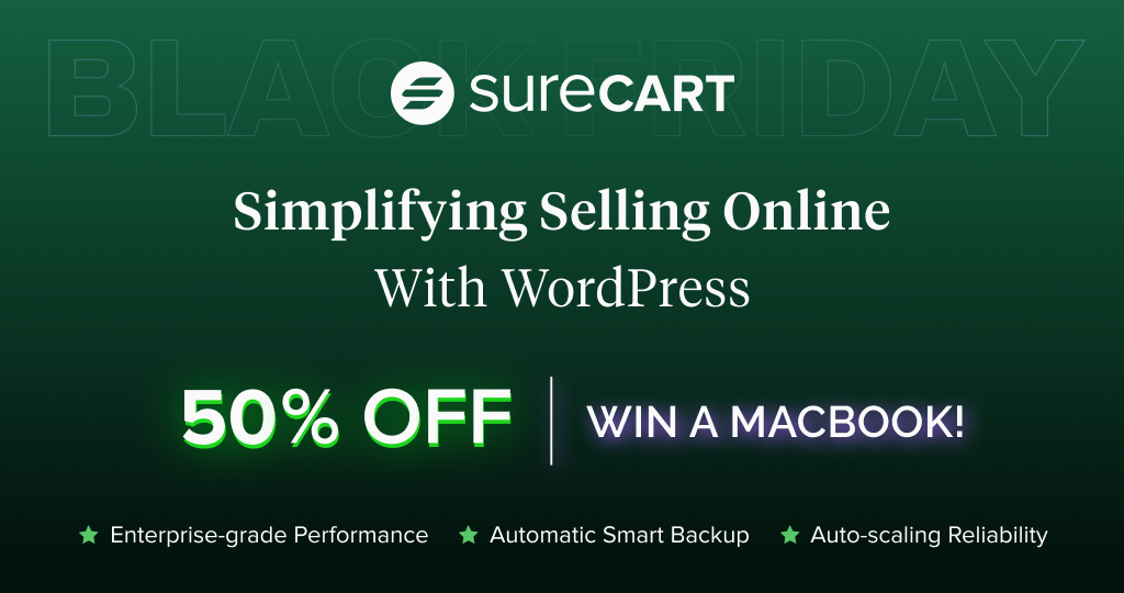 SureCart WordPress Black Friday Voordeel