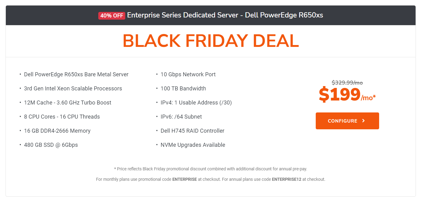 Turnkey Internet Dell R650xs Black Friday Deal