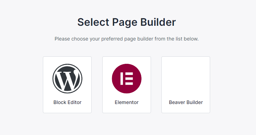 Choose The Page Builder