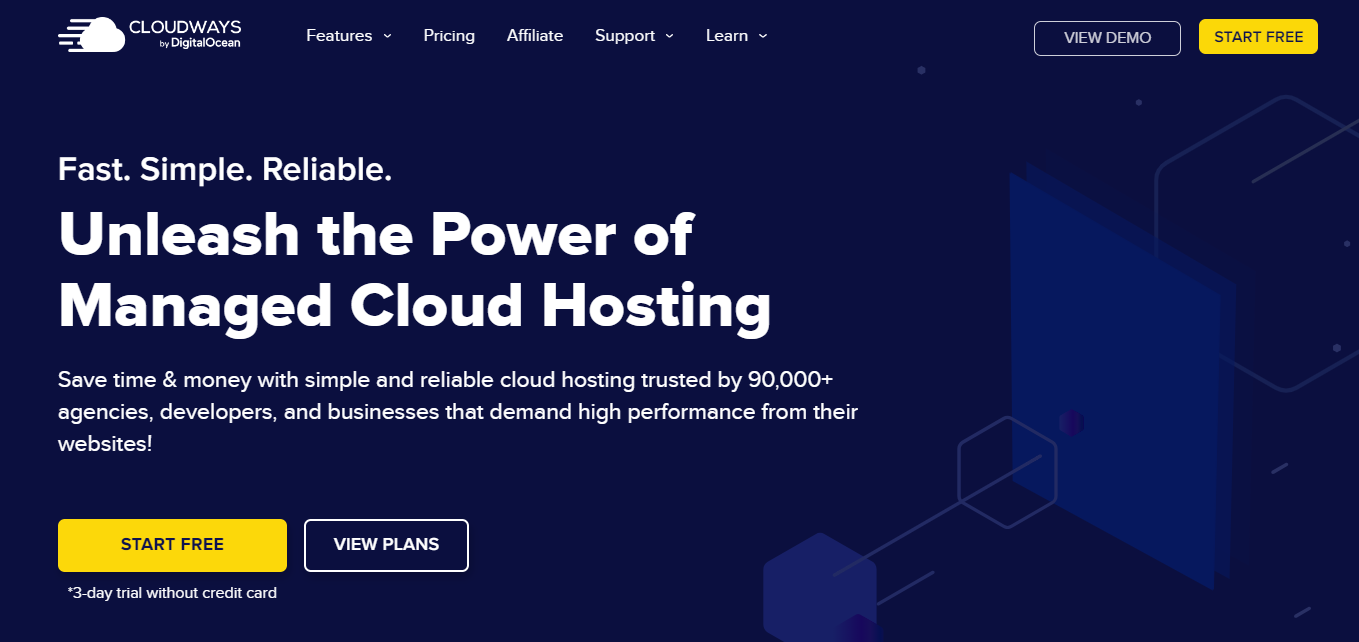 Cloudways Home Page
