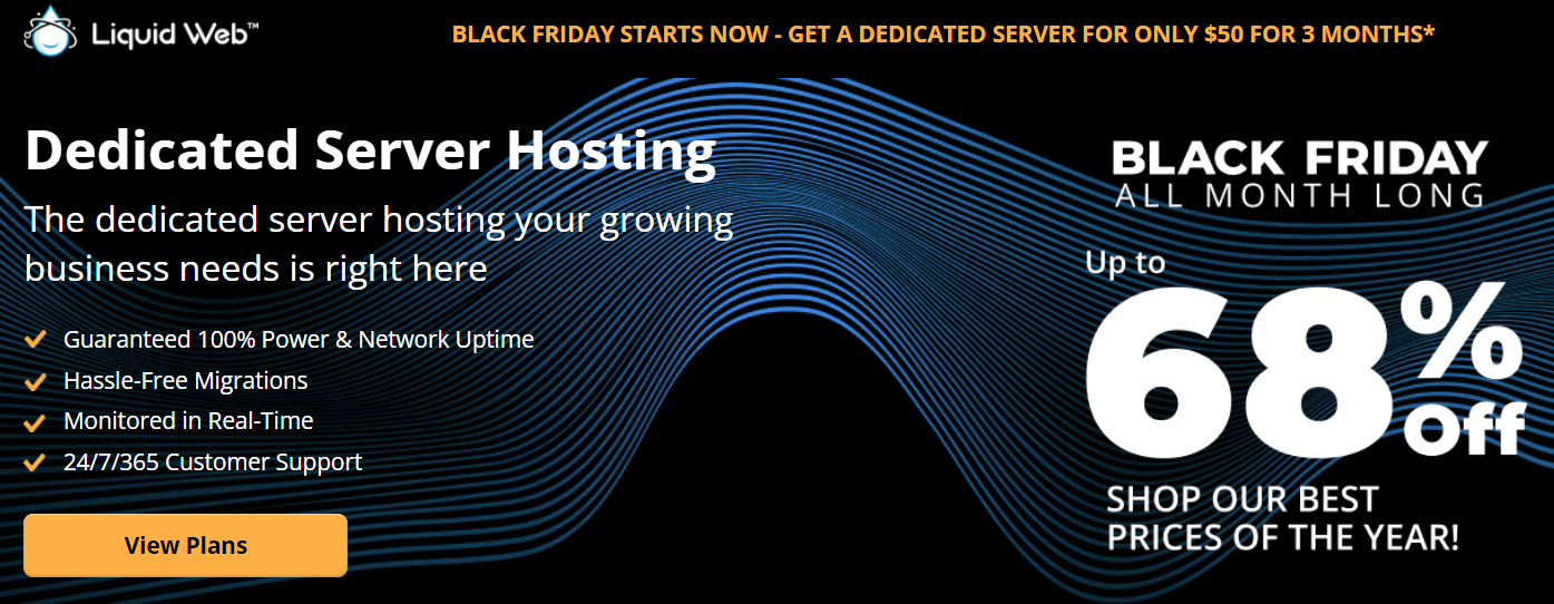 Liquid Web Black Friday Deals Page For Dedicated Servers